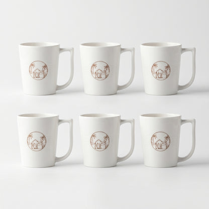 Premium Ceramic Coffee Mug Set of 6 – Camel Desert Design