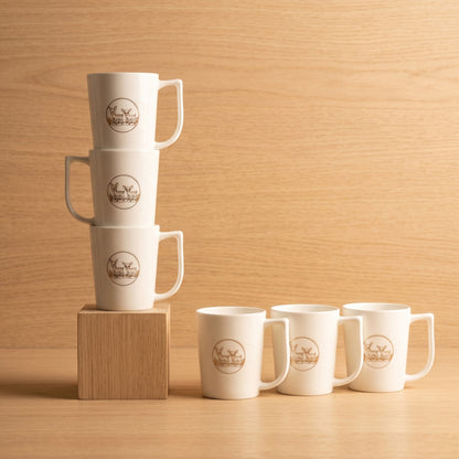 Elegant Ceramic Coffee Mug Set of 6 – Deer Print Design