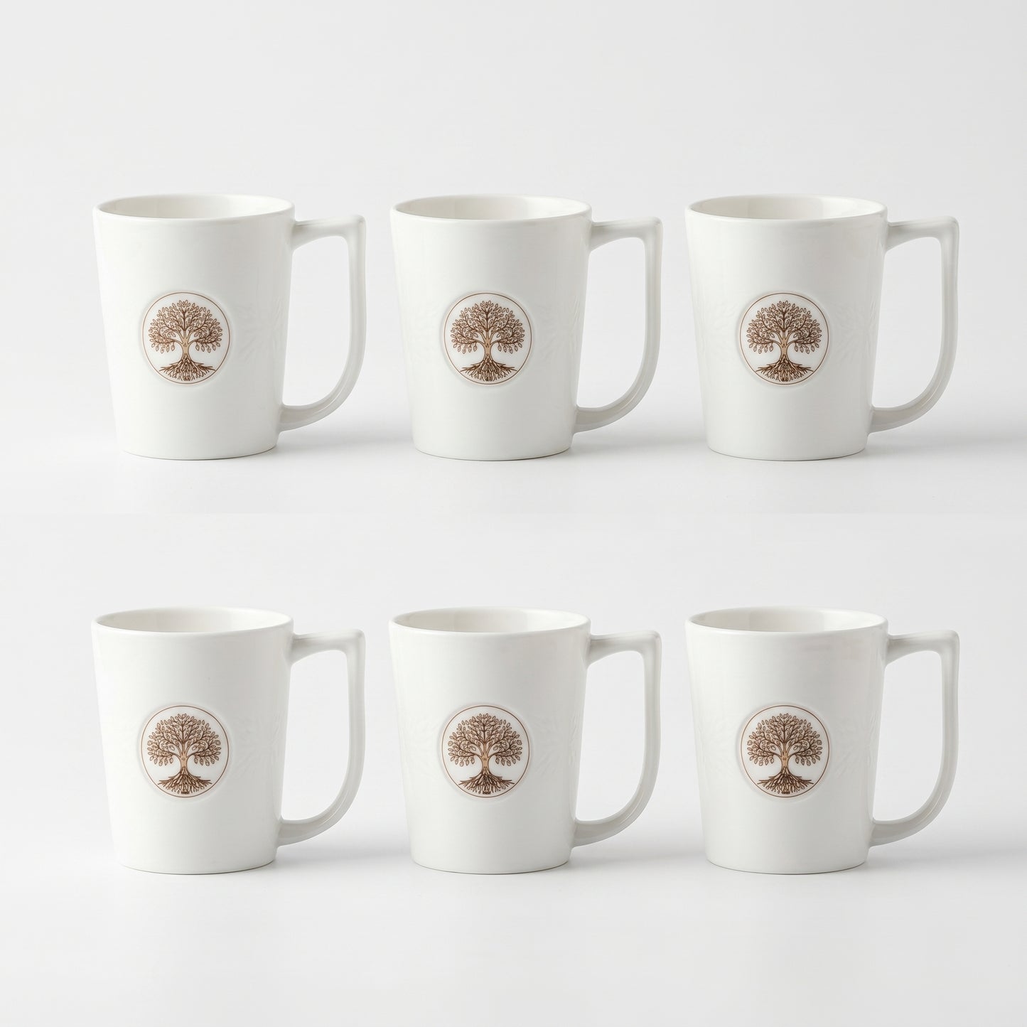 Premium Ceramic Coffee Mug Set of 6 – Tree of Life Design