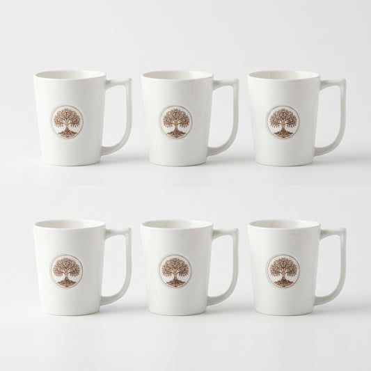 Premium Ceramic Coffee Mug Set of 6 – Tree of Life Design