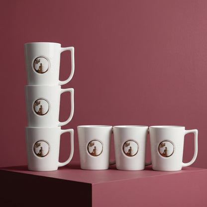 Serenity Tree Premium Ceramic Mug Set (6 Pieces)