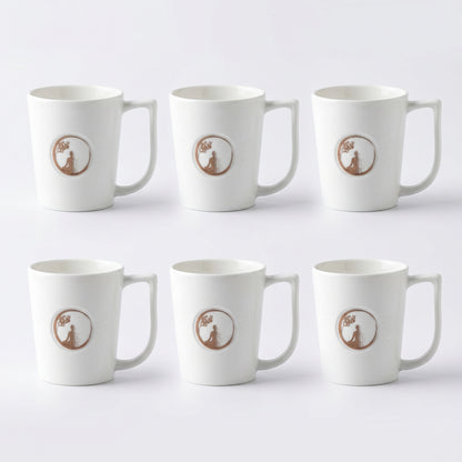Serenity Tree Premium Ceramic Mug Set (6 Pieces)