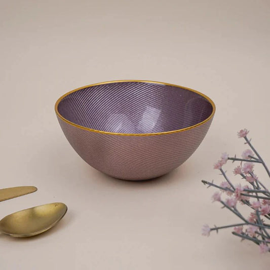 Tachiso Nirsha Purple Glass Serving Bowls – 580 ml, Set of 2