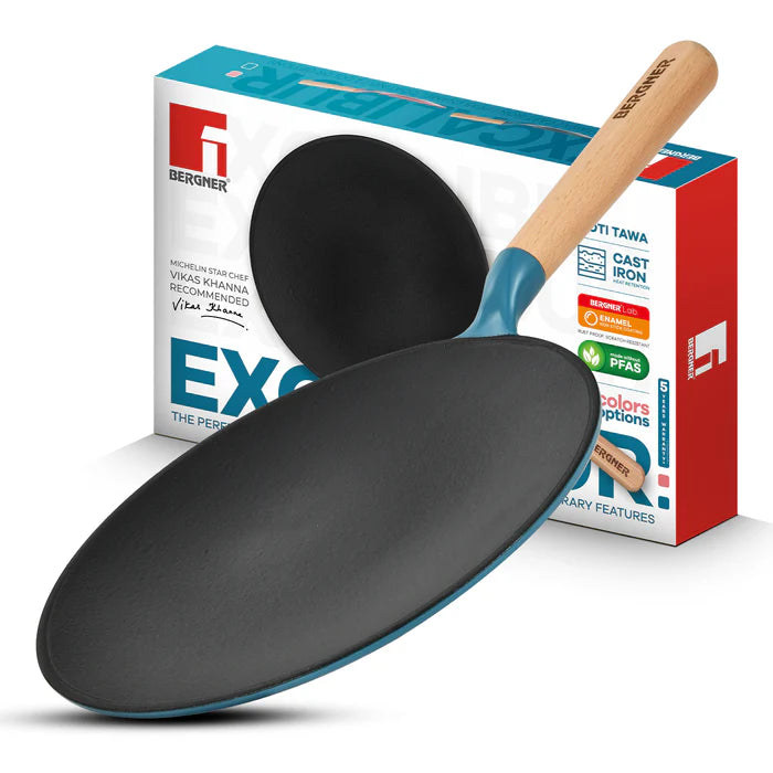 Excalibur Cast Iron Roti Tawa 26cm | Induction & Gas Compatible
