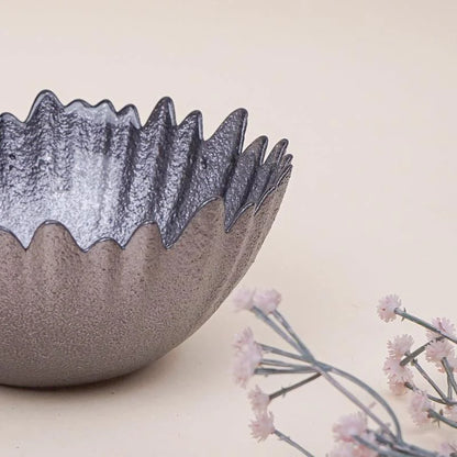 Tachiso Hamino 610 ml Grey Serving Bowls – Premium Glass Bowl Set of 2