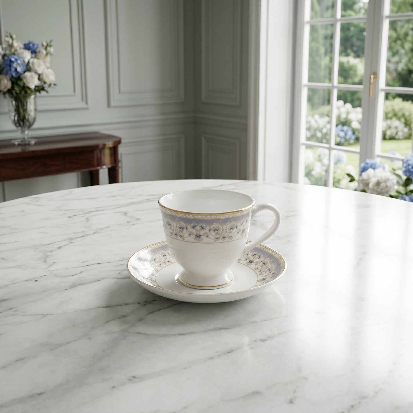 Elegant Floral Cup & Saucer Set – 6 Pieces | Premium Tea Cups