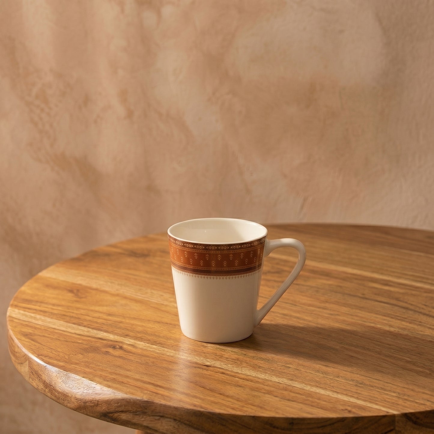 Classic Brown Border Coffee Mug Set – 6 Pieces | Elegant Tea & Coffee Cups