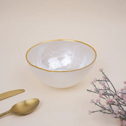 Tachiso Mersha 700 ml White Glass Serving Bowls – Premium Set of 2