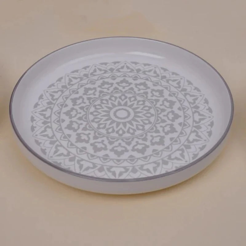 Tachiso Bario Grey Snack Plates – Premium Ceramic, Set of 6