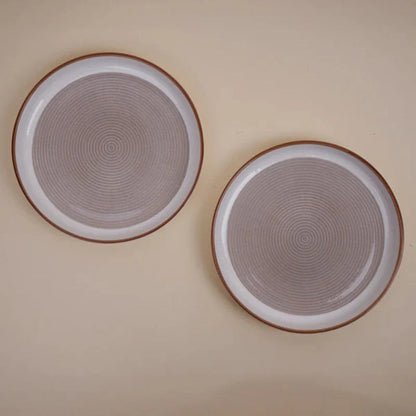 Tachiso Trovo Brown Snack Plates – Premium Ceramic Plates, Set of 2