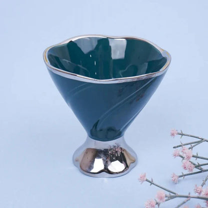 Tachiso Abriya 200 ml Porcelain Ice Cream Cups – Green, Set of 12