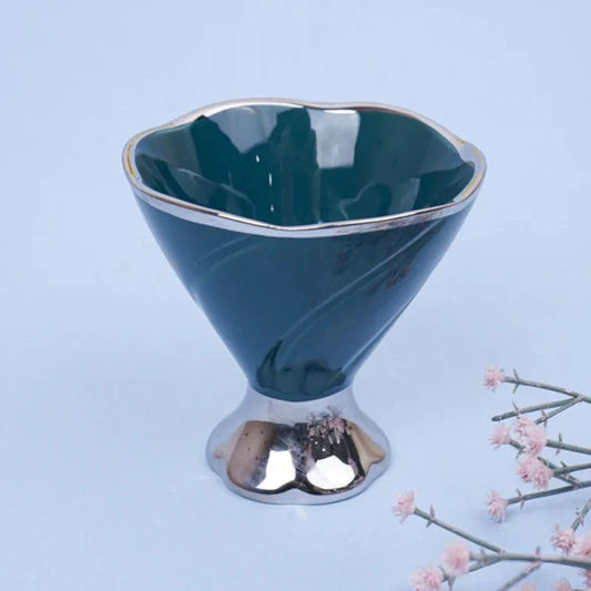 Tachiso Abriya 200 ml Porcelain Ice Cream Cups – Green, Set of 12
