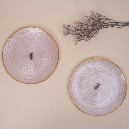Tachiso Hali Beige Dinner Plates – Premium Glass Plates, Set of 2