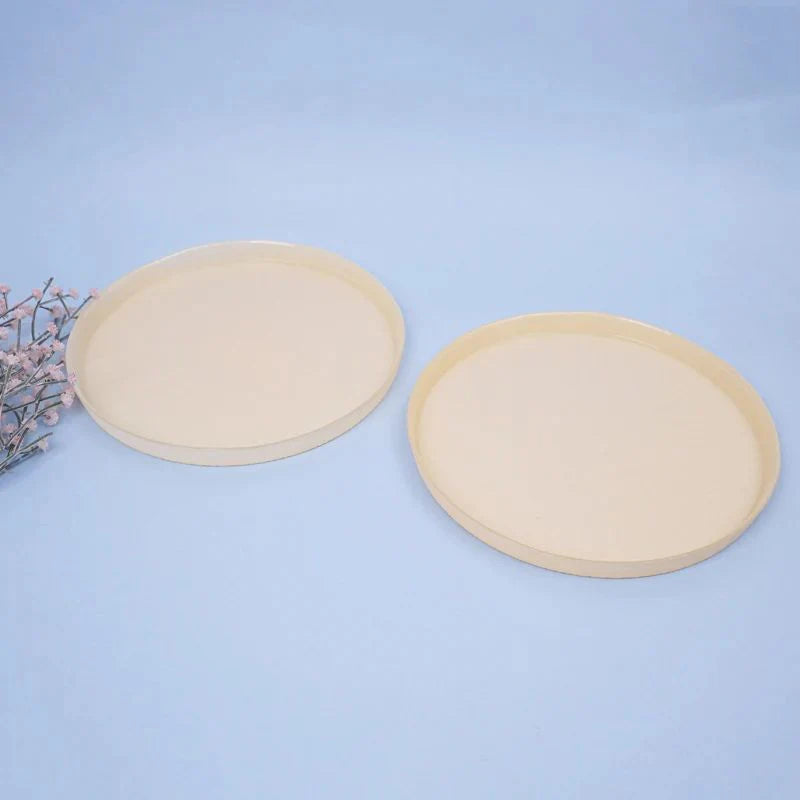 Tachiso Arna Yellow Dinner Plates – Premium Glass, Set of 2