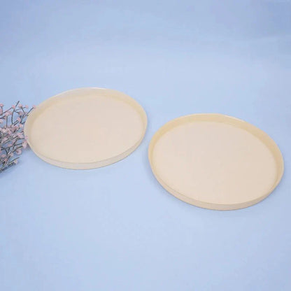 Tachiso Arna Yellow Dinner Plates – Premium Glass, Set of 2