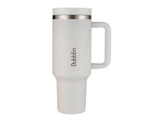 Dubblin BOLD 1200ml Insulated Tumbler with Handle & Straw | Stainless Steel Double Wall Vacuum Bottle | Hot & Cold Travel Mug