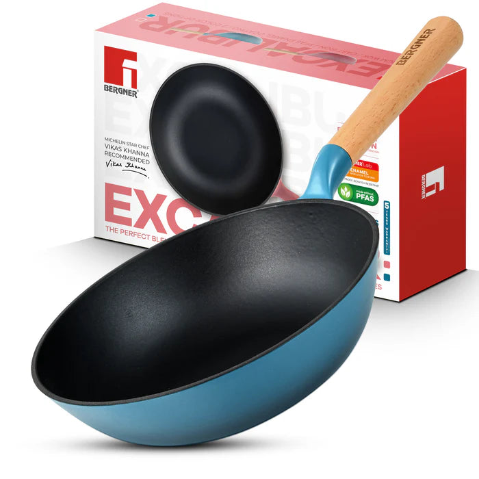 Excalibur Cast Iron Wok 24cm (2L) | Induction & Gas Compatible