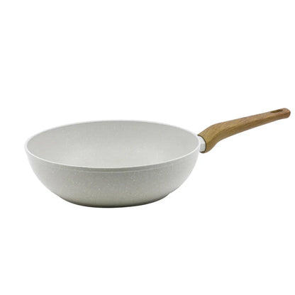 Naturally Forged Aluminum 28 cm Wok – Deep Kadai, Even Heating, Induction & Gas Stove Compatible