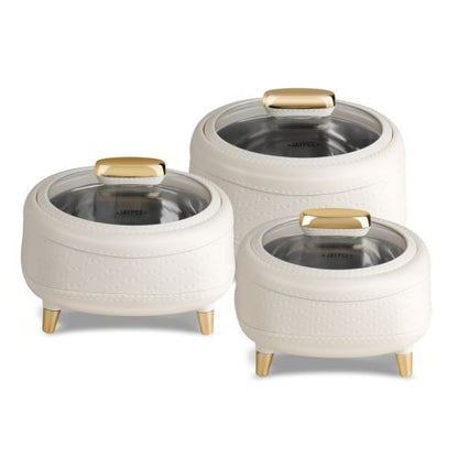 Jaypee Kingston Klass Insulated Casserole Set (3 Pcs) | PU Insulation | Stainless Steel Inner | Keeps Food Hot & Fresh