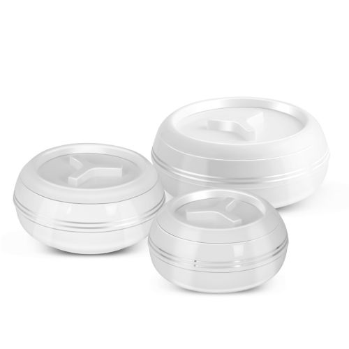 Teen Bhoj Super Casserole Set (1200ml, 1500ml, 2500ml) | Insulated Hot Case Set