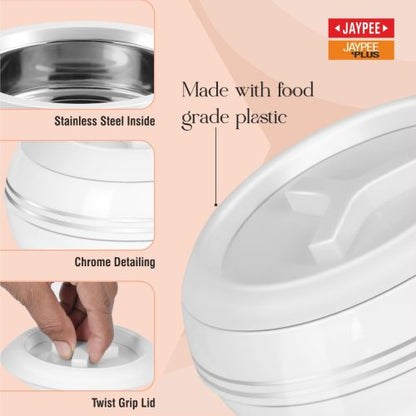 Teen Bhoj Super Casserole Set (1200ml, 1500ml, 2500ml) | Insulated Hot Case Set