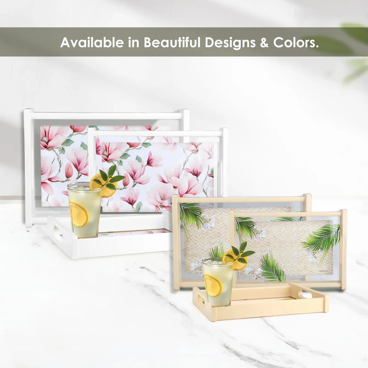 Banquet Serving Tray Set of 3 – Designer Serving Trays for Kitchen & Dining | Small, Medium & Large