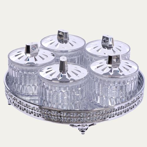 Jaypee Plus Elara Airtight Snack Storage Set (5 Jars + Tray) – Golden