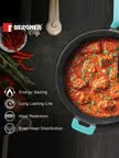 Black Cast Iron Kadhai | Pre-Seasoned Deep Kadhai | Even Heat Distribution