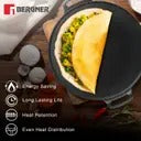 Eco Cast Iron Dosa Tawa 30 cm | Double Handle Flat Tawa | Induction Ready