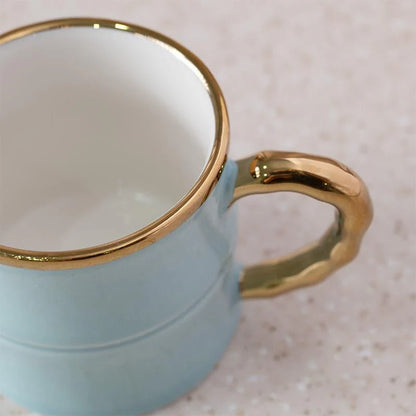 Akagi Water Blue Porcelain Mug Set – Set of 6 Elegant Tea & Coffee Mugs