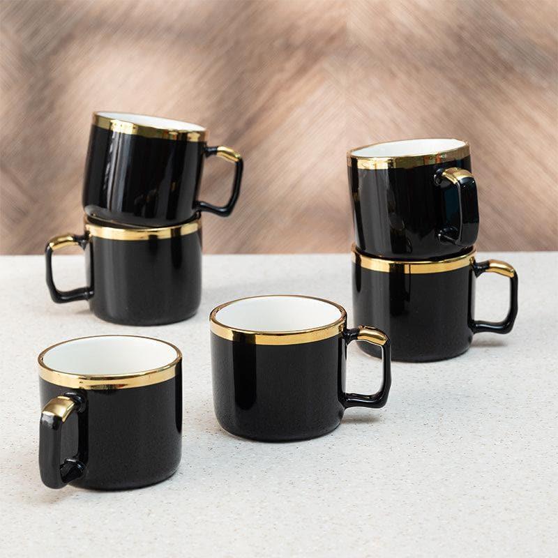 Luxury Black Porcelain Tea Cup Set of 6 – Yuna Collection