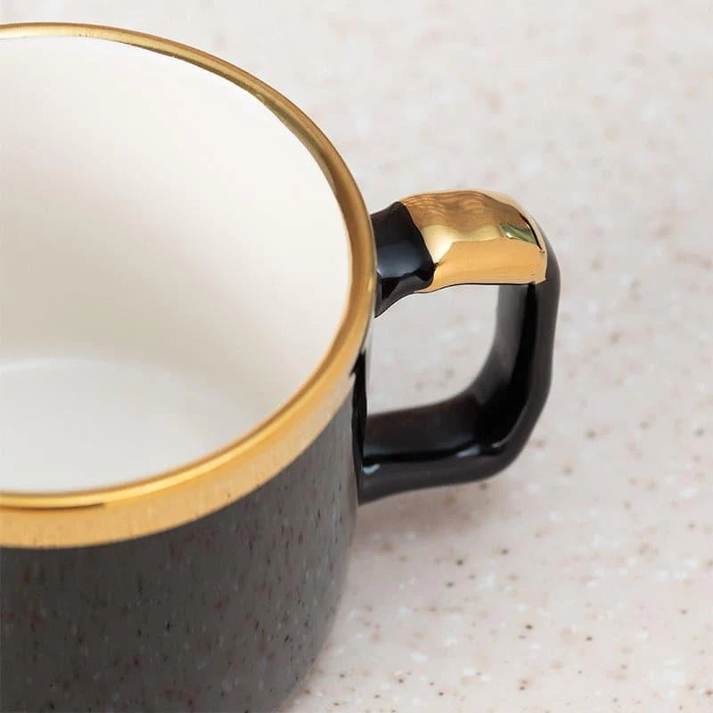 Luxury Black Porcelain Tea Cup Set of 6 – Yuna Collection