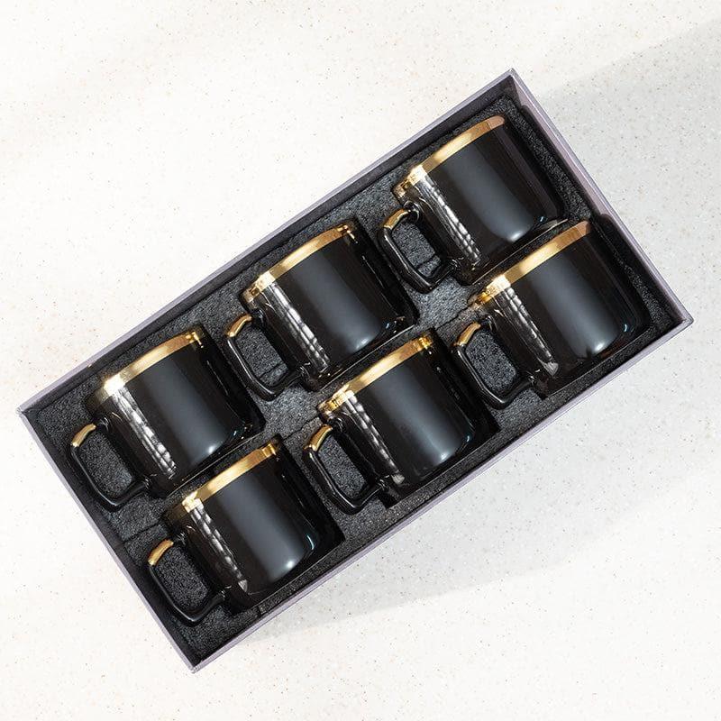 Luxury Black Porcelain Tea Cup Set of 6 – Yuna Collection