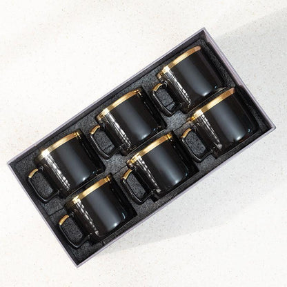 Luxury Black Porcelain Tea Cup Set of 6 – Yuna Collection