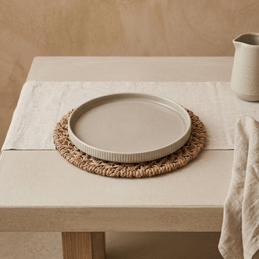 Tachiso Premium Ribbed Ceramic Snack & Dessert Plate Set – 6 Pieces
