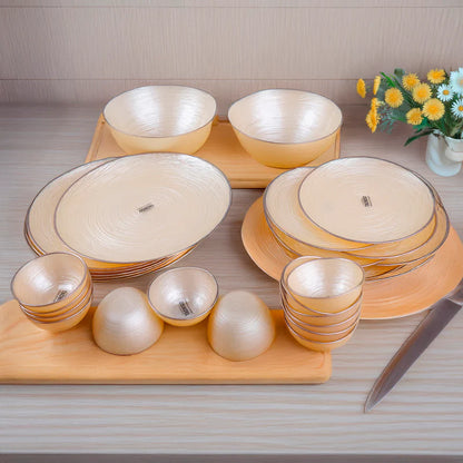 Eshi Beige Porcelain Dinner Set – 26-Piece Complete Dining Collection