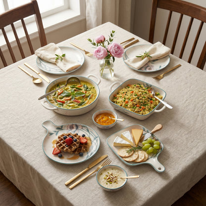 Floral Elegance Ceramic Serving Set