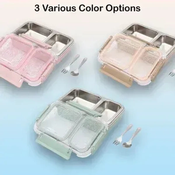 Jaypee Exteel Triple Cavity Stainless Steel Lunch Box | Double Wall Insulated | Leak Proof Containers | Ideal for Office, School & College