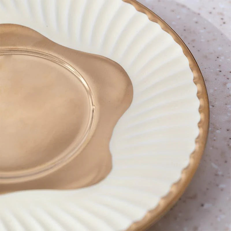 Hairi Beige Porcelain Cup & Saucer Set – 18-Piece Premium Tea Set