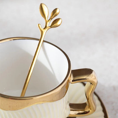Hairi Beige Porcelain Cup & Saucer Set – 18-Piece Premium Tea Set